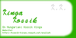 kinga kossik business card